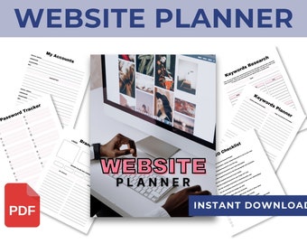 Printable Website Planner PDF, Online Business Website Planner, New Website Planning & Tracking, Small business planner