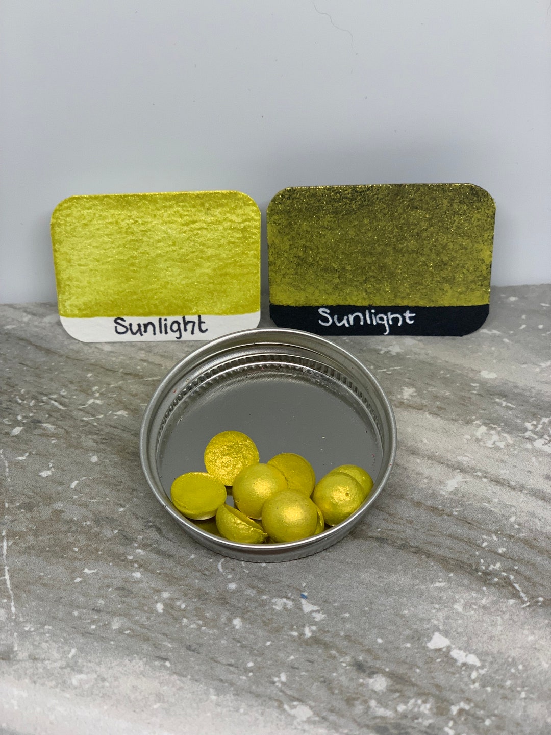 Sunlight - Bright Yellow Metallic Watercolor Paint With Gold Shimmer ...