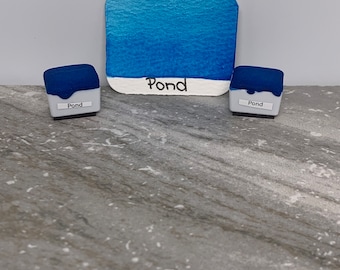 Teich- Hellblau Matte Aquarellfarbe - LinabeansStudio