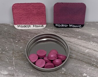 Modest Mauve- Mauve met roze glans metallic aquarelverf - LinabeansStudio