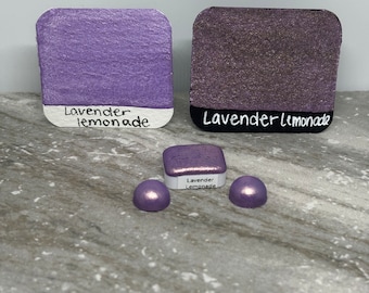 Lavendellimonade - lichtpaars metallic met gouden aquarelverf - LinabeansStudio
