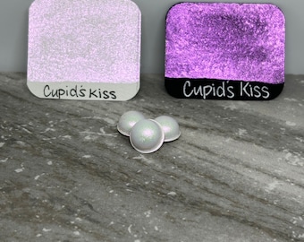 Cupid's Kiss- witgoud/rood/paars kleurverschuiving aquarelverf- LinabeansStudio