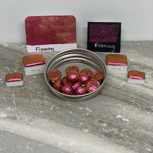 Flaming- Red/Orange/Gold Color Shift Watercolor Paint- LinabeansStudio
