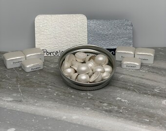Porselein-witte metallic aquarelverf - LinabeansStudio