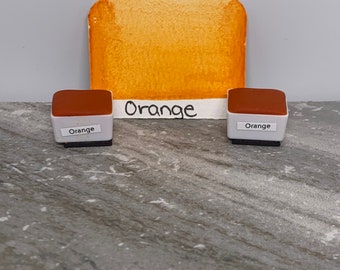 Oranje-lichtoranje matte aquarelverf- LinabeansStudio