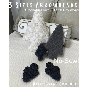 Crochet Pattern: Arrowheads! 3 sizes! No-Sew!