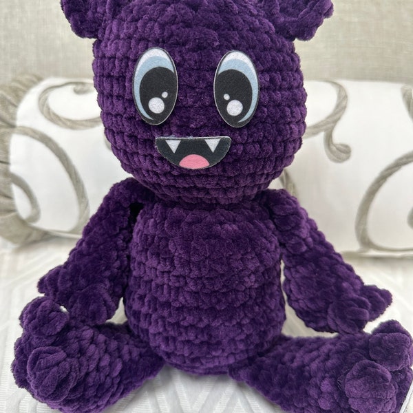 Cute Crochet Dark Purple Monster Plushie! Handmade!