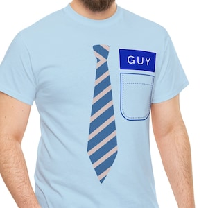 Blue, Shirt Guy, Free, Guy, Heavy Cotton Tee, Halloween, gift for him, funny t-shirt, blue shirt, humorous banker shirt