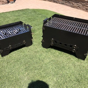 Archivos DXF y SVG para parrillas portátiles totalmente plegables, dos tamaños de parrilla de 24"x 16" y 18" x 12"