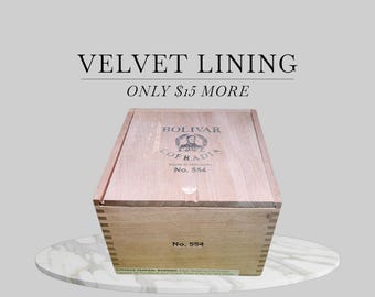 Cigar Box: Empty Bolivar Cofradia No. 554 Robusto Cigar Box.   Velvet Lining Available.  Honduras