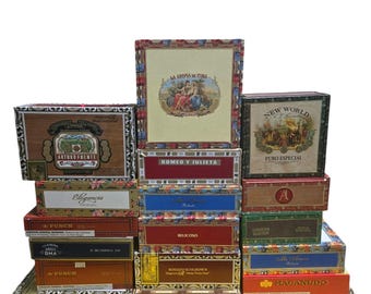 Mystery Paper Hinged Wood Cigar Box: 1 single mystery box per quantity ordered.