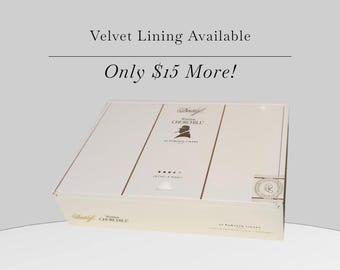 Cigar Box: Empty Davidoff Winston Churchill Robusto.  Velvet Lining Available.  Dominican Republic