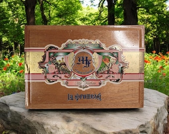 Empty My Father La Promesa Robusto Grande Cigar Box. Nicaragua tobacciana perfect gift box arts crafts storage keepsake