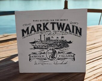 Empty Mark Twain Riverboat 7 x50 Cigar Box.  Nicaragua tobacciana perfect gift box arts and crafts storage keepsake