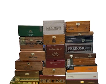 Mystery 5-Pack of Metal Hinged Wooden Cigar Boxes: Pack of 5 Randomly Selected Cigar Boxes.