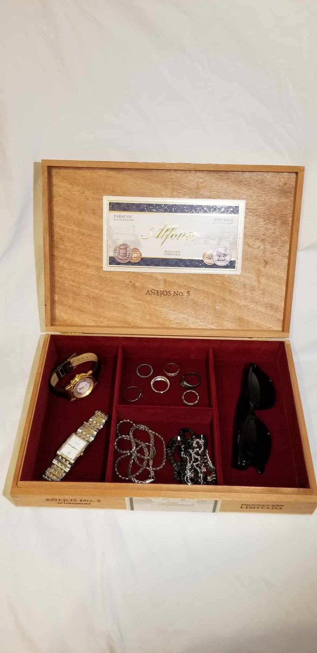 Alfonso Anejos 5 Cigar Jewelry Box Etsy