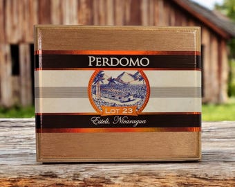 Empty Perdomo Lot #23 Sun Grown Robusto Cigar Box. Esteli Nicaragua tobacciana perfect gift box arts crafts storage keepsake