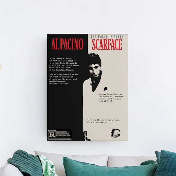 Scarface Movie Poster High Quality Printable Wall Art Decor Gift For Men Original Custom Wall Decor