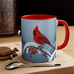 Cardinal mug gift Cardinal gift bird coffee mug bird painting mug red bird gift mug painting bird lovers present cardinal mug nature lovers