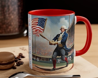 Tazza di George Washington Tazza del giorno del presidente Tazza classica da baseball Regalo Tazza patriota Tazza USA Regalo per patriota Regalo di George Washington Tazza USA Regalo