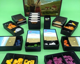 Viticulture (Essential Edition) - Board Game Insert trays. Tuscany Expansion, Vertical storage of box!