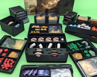 Dune Imperium Uprising - Board Game Insert trays. Works with sleeved cards, vertical storage of box!
