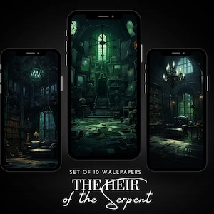 L&#39;héritier du serpent || Arrière-plans sombres du monde universitaire || Ensemble de papiers peints romantiques et vintage ||Pour smartphone, Android et iPhone