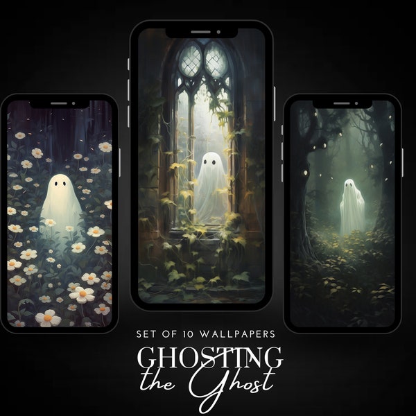 Ghosting the Ghost || Dark Academia Phone Backgrounds ||Romantic, Vintage Aesthetic Wallpaper Set || For Smartphone, Android & iPhone