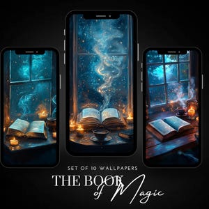 Księga Magii || Tła Telefonu Dark Academia || Romantyczny, Vintage Estetyczny Zestaw Tapet || Na Smartfona, Androida i iPhone'a