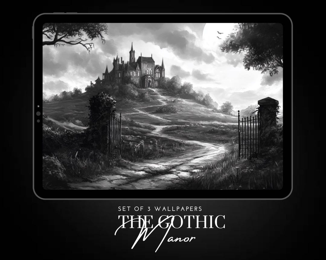 The Gothic Manor || Dark Academia Tablet Backgrounds || Romantic