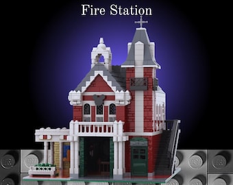 Istruzioni LEGO MOC per la caserma dei pompieri / Deluxe Main Street USA
