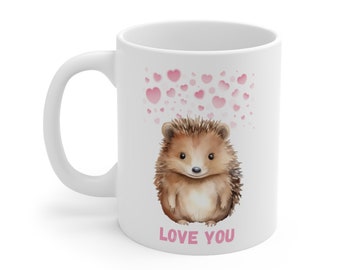 Hedgehog Mug, Hedgehog Gift For Nature Lover, Personalised Hedgehog Mug, Wildlife, Mothers Day Gifts For Women & Girls, Birthday Gift Mug