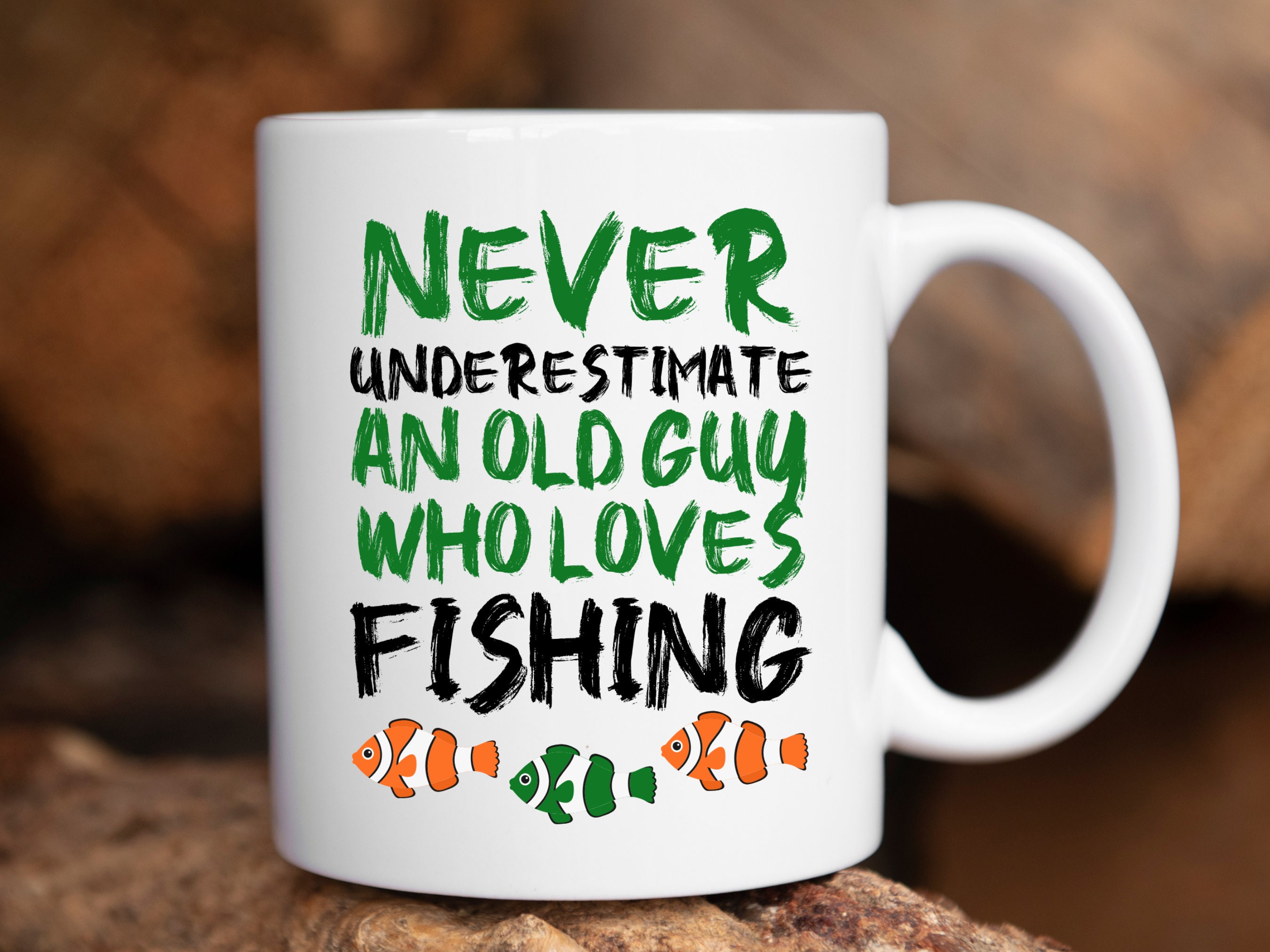 Personalised FISHING Enamel Mug, DAD MUG, Father's Day, Grandad