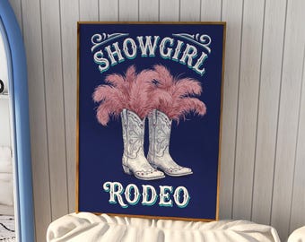 Showgirl Rodeo Print: Trendy Cabaret Poster, Preppy Western Room Decor (Digital Download)