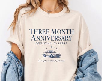 Three Month Anniversary Comfort Colors® T-Shirt, Stars Hollow Fan Gift, Gilmore Aesthetic Tee, Rory Ispired Shirt, Team Dean Lovers Tee