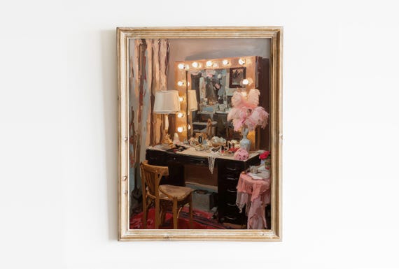 Preppy Showgirls Dressing Room Print: Trendy Las Vegas Poster, Girly TLOAS Room Decor (Digital Download)
