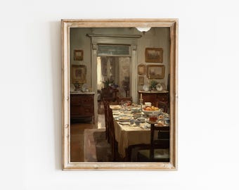 Lámina vintage de cocina de la Mansión Gilmore: Póster acogedor para comedor, decoración retro (descarga digital)