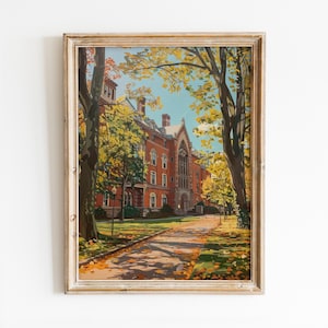 Harvard Universität druckbare Wandkunst, College Wandkunst, Herbst gemütliches Zimmer Dekor,Harvard im Herbst Drucke, College Poster digitaler Download