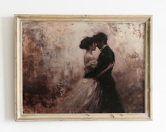 Victorian Dancing Couple Art Print: Vintage Romance (Digital Download)