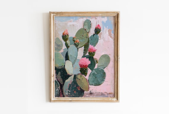 Cactus Flower Print: Girly Palm Springs Decor (Digital Download)