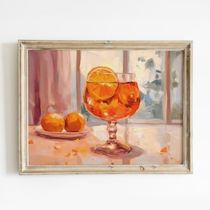 Aperol Spritz Barwagen Wand Kunst Druck, Cocktail Trendige druckbare Wandkunst, Preppy Zimmer Dekor, Bar Warenkorb Dekor, Vintage Sommer Trink Poster