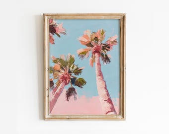 Girly Palm Tree Print: Preppy Pink Beach House Decor (Digital Download)
