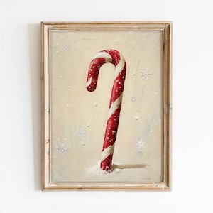 Christmas Candy Cane Print: Girly Room Decor, Preppy Holiday Poster (Digital Download)