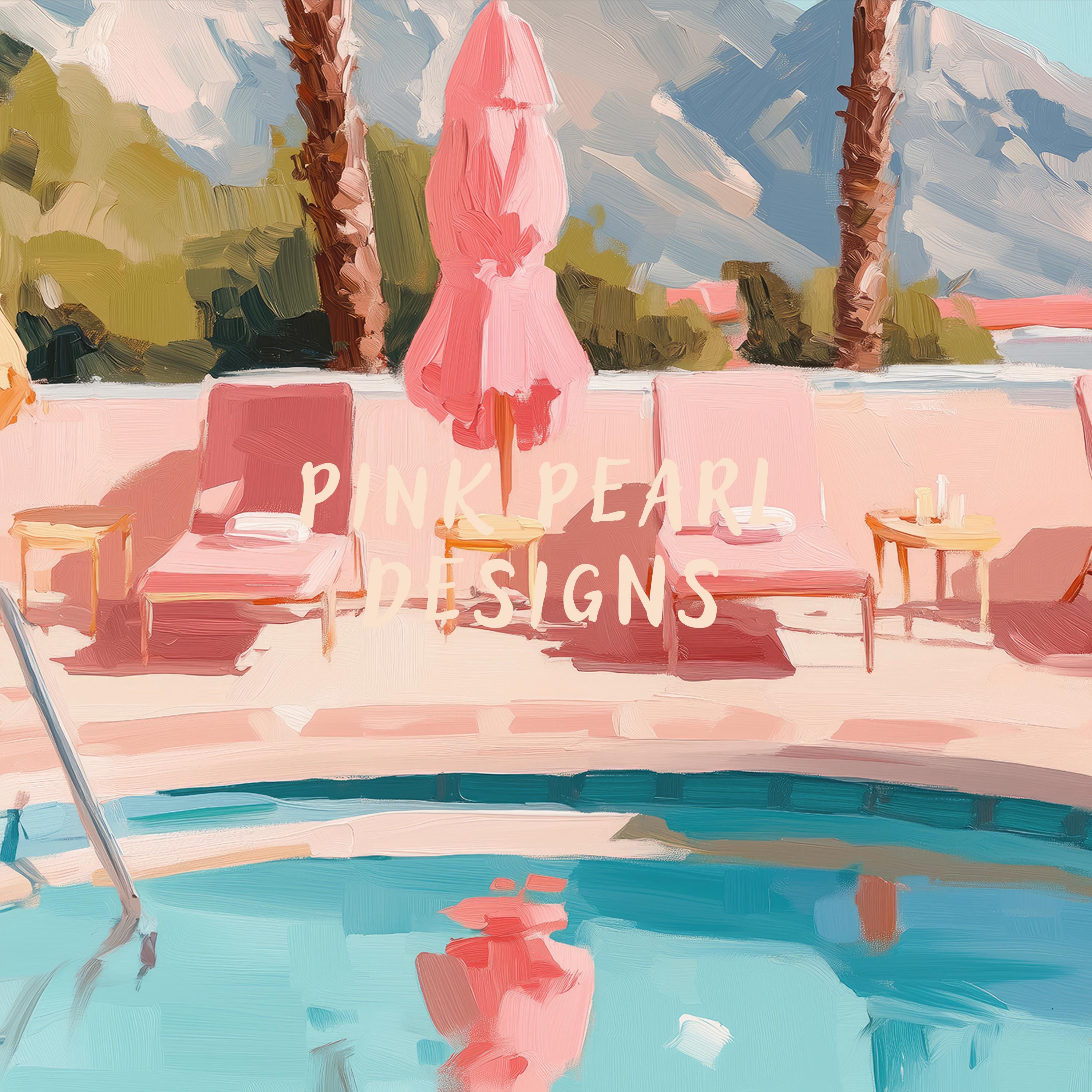 Tableau Toile Scène Piscine Palm Springs Avec Cochons - Décoration Rétro Amusante - Format 20x16 Pouces - Occasion