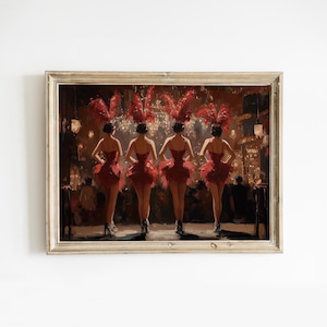 Retro Las Vegas Showgirls Print: Girly TLOAS Room Decor, Preppy & Funky TS Poster (Digital Download)