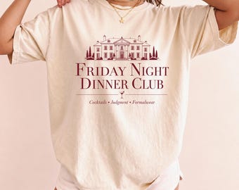 Friday Night Dinner Club Comfort Colors® T-Shirt, Stars Hollow Fan Gift, Luxury Gilmore Tee, Cozy Fall Bookish and Luke's Coffee Lover Shirt