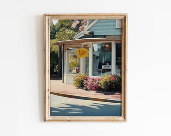 Luke's Retro American Diner Print: Cozy Autumn Room Decor, Vintage Coffee Shop Poster (Digital Download)