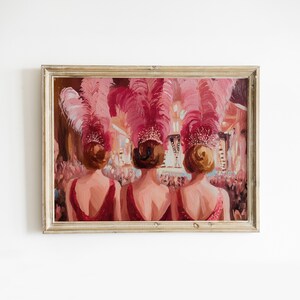 Preppy Las Vegas Showgirls Print: Girly TLOAS Room Decor, Funky Pink TS Poster (Digital Download)