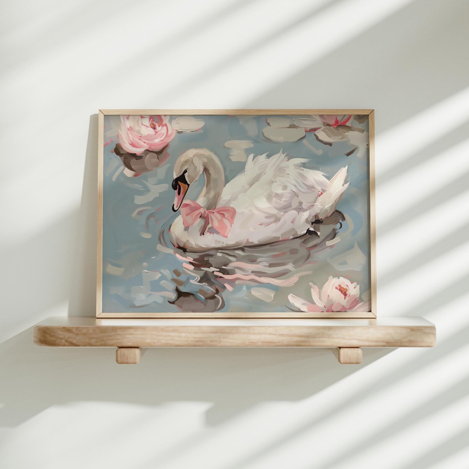 Coquette Swan Lake Art Print: Cottagecore Nursery Decor (digital ...