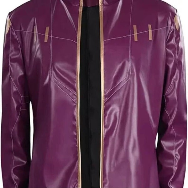 Purple Star Lord T Challa Leather Halloween Cosplay Jacket Handmade